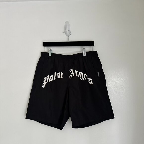 Palm Angels Curved Logo Swim Shorts Size S NEW - Picture 11 of 11